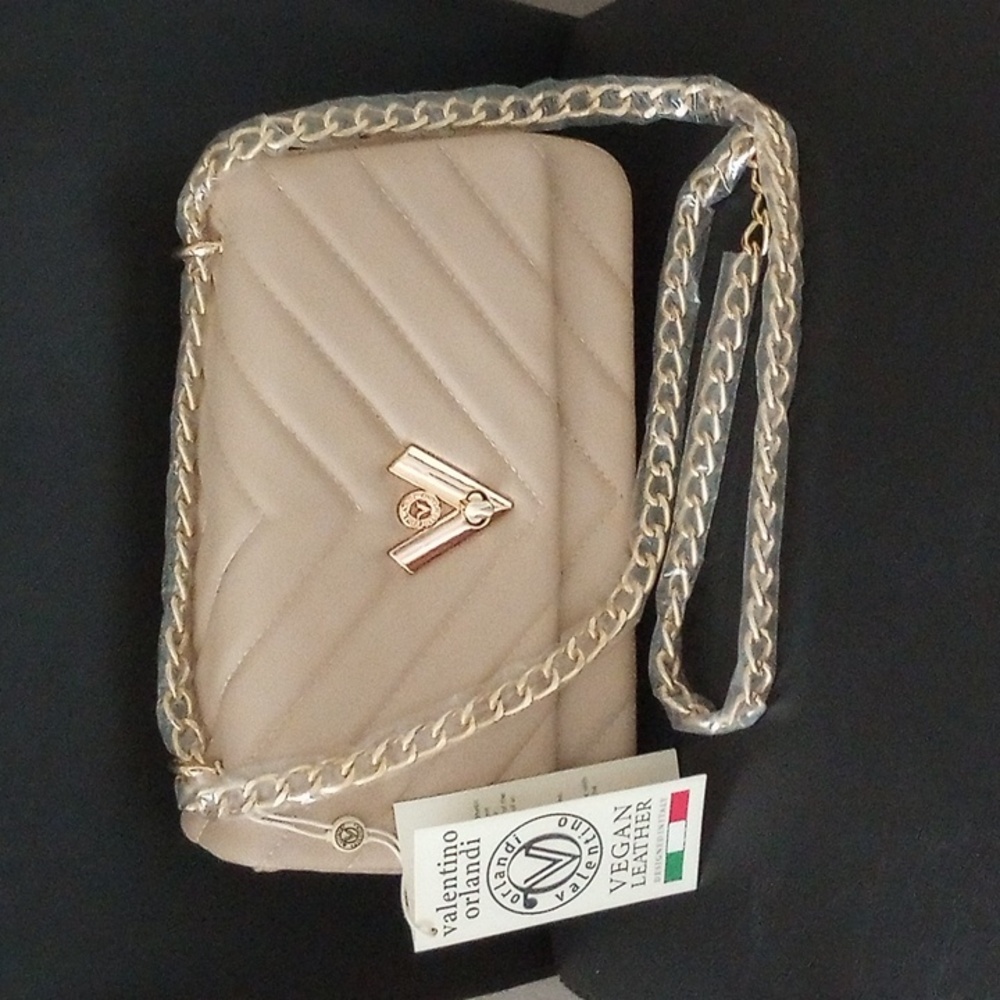 Valentino Orlandi Taupe Quilted Two Way Bag